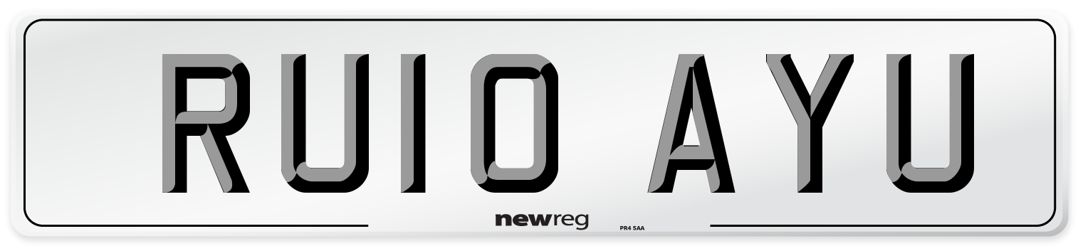 RU10 AYU Number Plate from New Reg